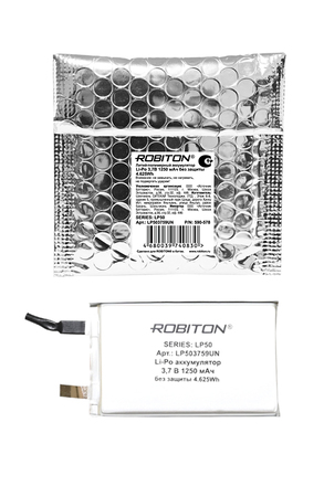 ROBITON LP503759UN 3.7В 1250мАч без защиты PK1