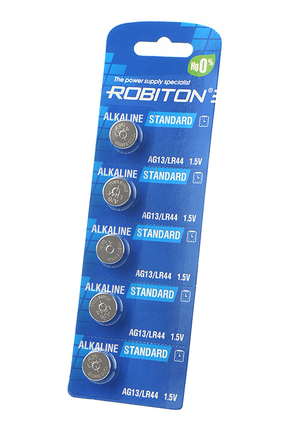 ROBITON STANDARD R-AG13-0-BL5 (0% Hg) AG13 LR44 357 A76 МЦ-1154 BL5
