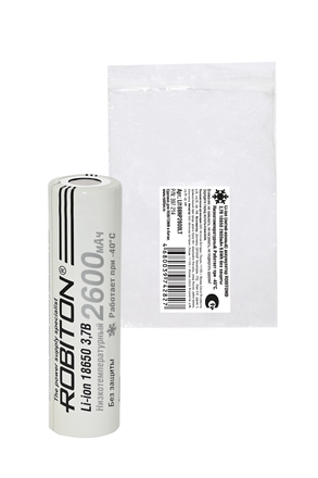 ROBITON LI186NP2600LT 35А (INR18650-P26A) низкотемпературный без защиты PK1