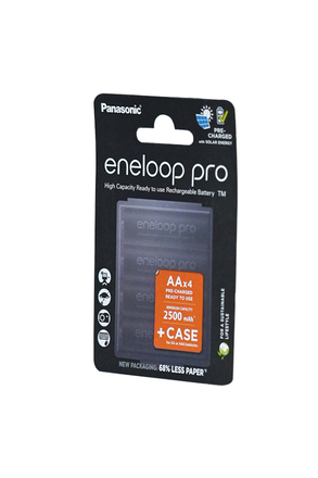 Panasonic eneloop pro BK-3HCDE/4CP+case 2500мАч AA + футляр BL4