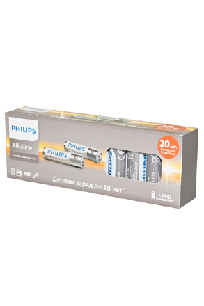 PHILIPS Alkaline LR6A20BX/51 LR6 в упаковке 20 шт