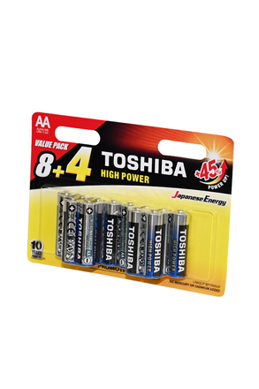 TOSHIBA HIGH POWER LR6GCP BP12MS4F LR6 8+4шт BL12