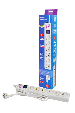 POWER CUBE SPG6-16-1,9М 6 розеток (1.9м) 3500 Вт (ПВС 3х1,0) белый BL1