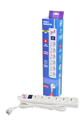 POWER CUBE SPG6-16-3M 6 розеток (3м) 3500 Вт (ПВС 3х1,0) белый BL1