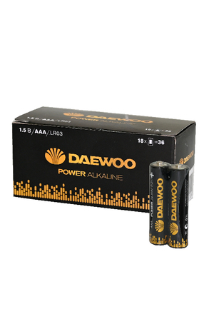 DAEWOO POWER Alkaline LR03 в упаковке 36 шт