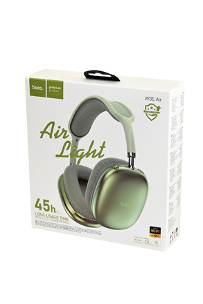 HOCO W35 Air Triumph беспроводные, Bluetooth 5.3, MicroSD (TF), AUX, зелёный BL1