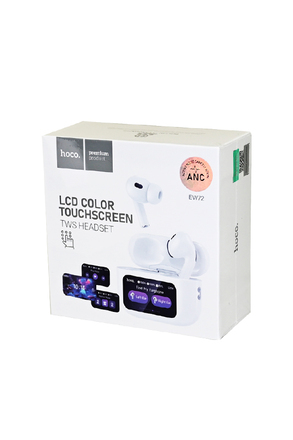 HOCO EW72 Soar беспроводные TWS с боксом для зарядки, сенсорный дисплей, ANC, Bluetooth 5.4, белый