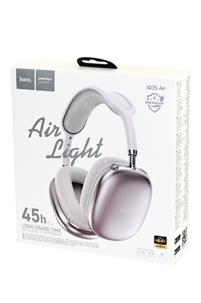 HOCO W35 Air Triumph беспроводные, Bluetooth 5.3, MicroSD (TF), AUX, серебро BL1